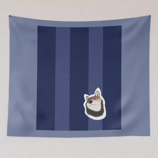 Item preview, Thick stripe (navy, iris) with Shiba Inu  designed and sold by ShibaCruise-On.