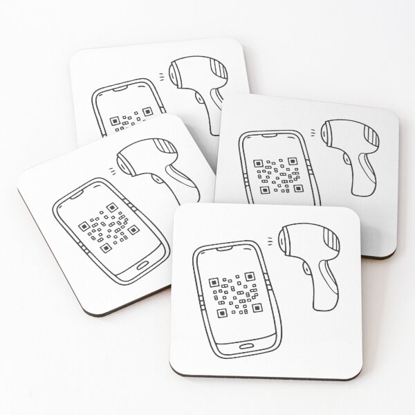 Item preview, A phone screen with a QR code near a scanner tool designed and sold by rasagamastore.