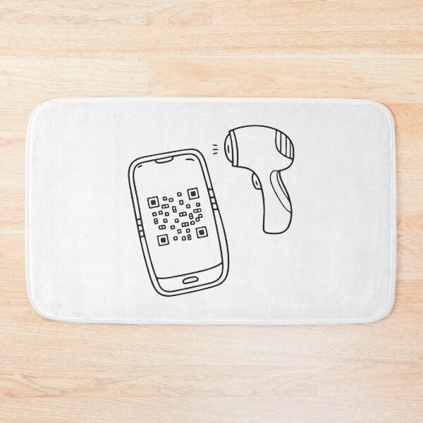 Item preview, A phone screen with a QR code near a scanner tool designed and sold by rasagamastore.