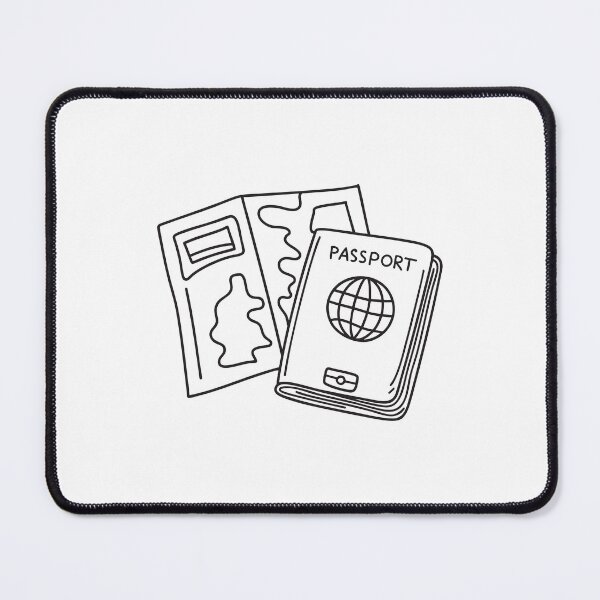 Item preview, A folded travel map beside a single passport designed and sold by rasagamastore.