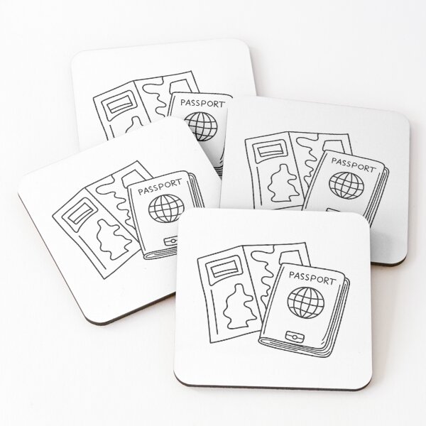 Item preview, A folded travel map beside a single passport designed and sold by rasagamastore.