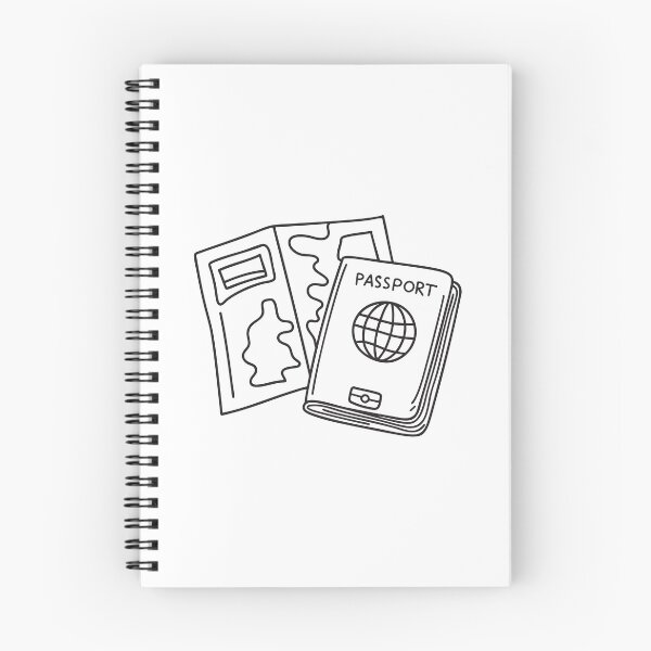 Item preview, A folded travel map beside a single passport designed and sold by rasagamastore.