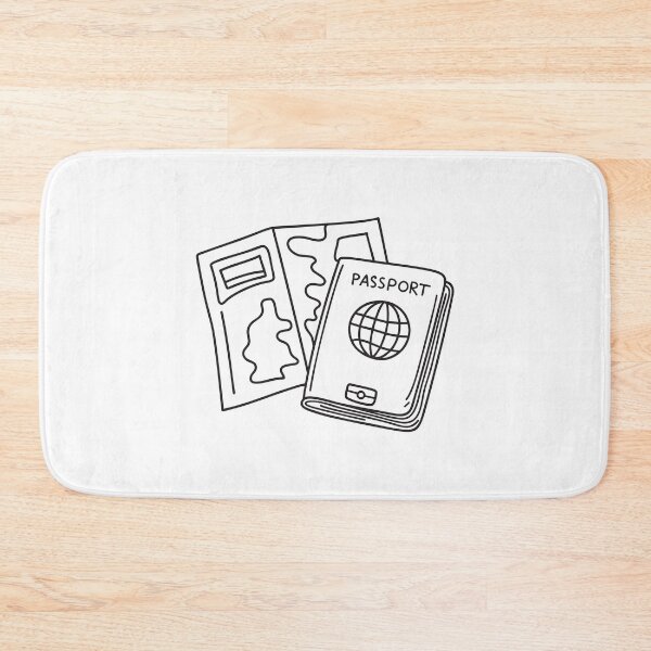 Item preview, A folded travel map beside a single passport designed and sold by rasagamastore.
