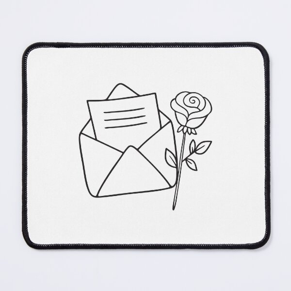 Item preview, A folded note with a single rose laid beside it designed and sold by rasagamastore.