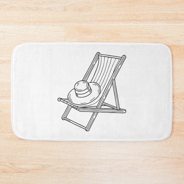 Item preview, A deck chair near the pool with a sun hat resting on it designed and sold by rasagamastore.