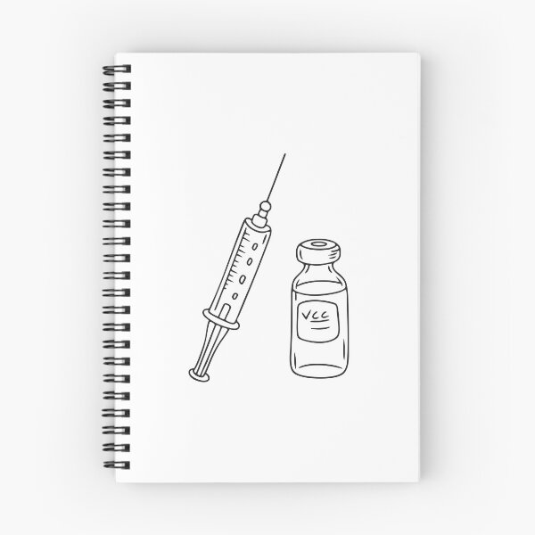 Item preview, A single vaccine vial beside a syringe on the table designed and sold by rasagamastore.