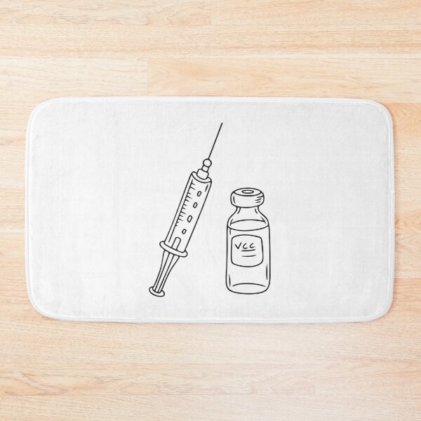 Item preview, A single vaccine vial beside a syringe on the table designed and sold by rasagamastore.