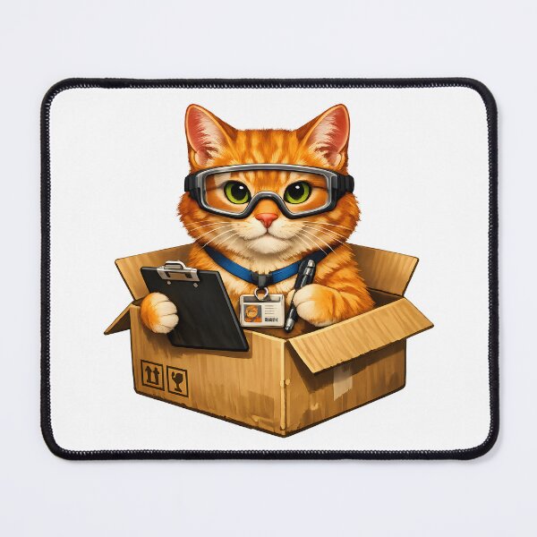 Item preview, Professional Box Inspector Orange Cat | Funny Delivery Box Cat Illustration designed and sold by builtforyou.