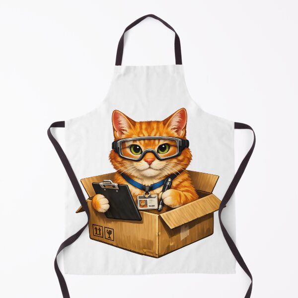 Item preview, Professional Box Inspector Orange Cat | Funny Delivery Box Cat Illustration designed and sold by builtforyou.