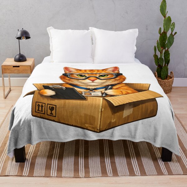 Item preview, Professional Box Inspector Orange Cat | Funny Delivery Box Cat Illustration designed and sold by builtforyou.