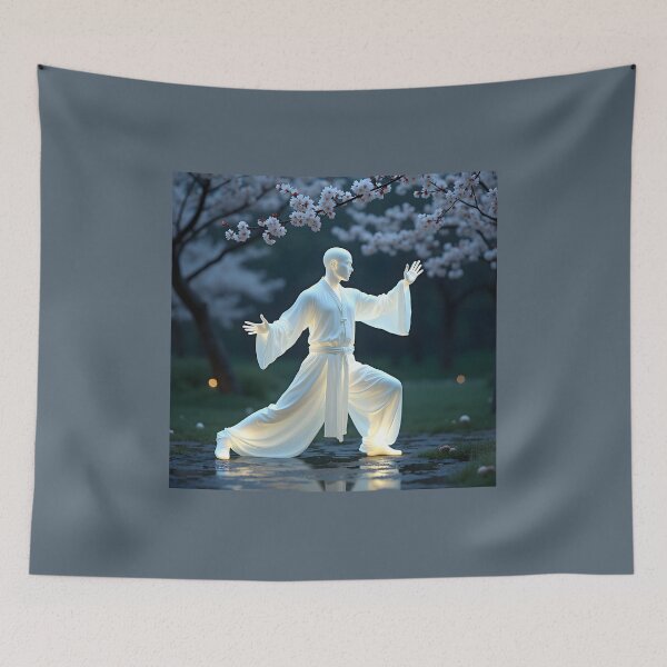 Item preview, The Tai Chi Master of Moonlit Elements: Ethereal Milk Fluid Dynamics Canvas designed and sold by Creative-RE.