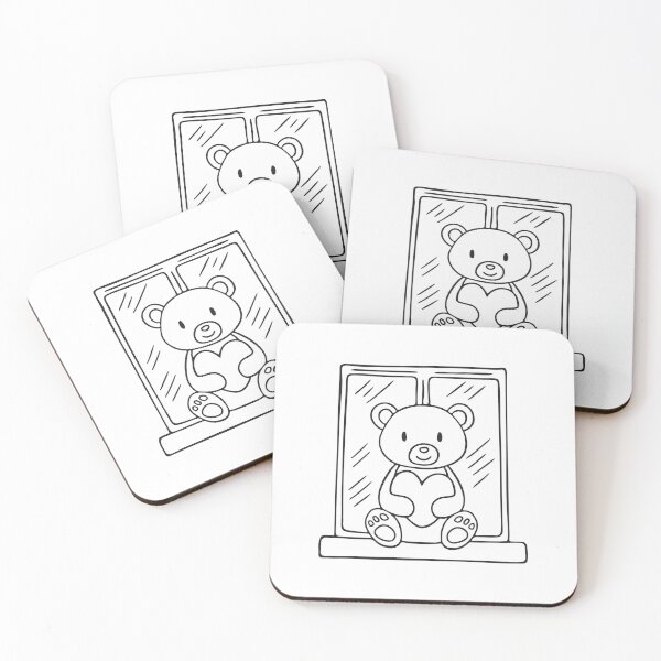 Item preview, A heart holding bear doll placed on a window ledge designed and sold by rasagamastore.