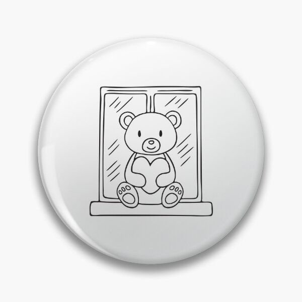 Item preview, A heart holding bear doll placed on a window ledge designed and sold by rasagamastore.