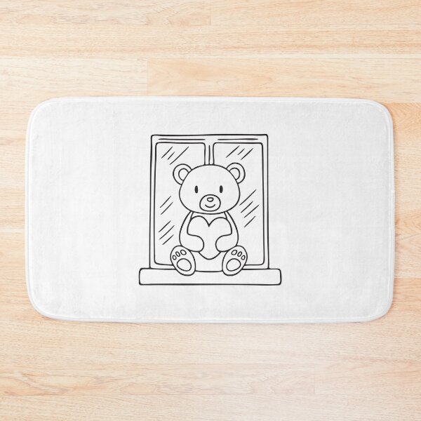 Item preview, A heart holding bear doll placed on a window ledge designed and sold by rasagamastore.