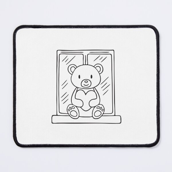 Item preview, A heart holding bear doll placed on a window ledge designed and sold by rasagamastore.