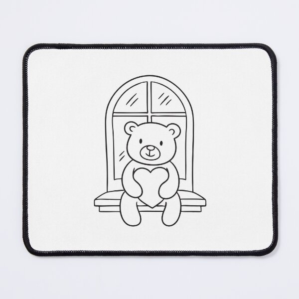 Item preview, A bear doll with a heart sitting on a windowsill designed and sold by rasagamastore.