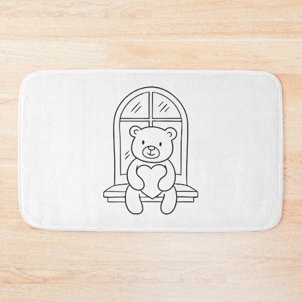 Item preview, A bear doll with a heart sitting on a windowsill designed and sold by rasagamastore.
