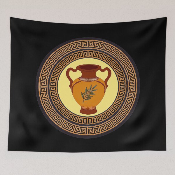 Item preview, antique Greek vase, Greek pattern designed and sold by Kirei-Lily.