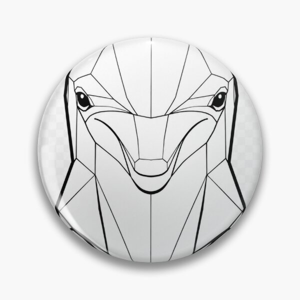 Item preview, Indo-Pacific Bottlenose Dolphin Sticker | Premium Geometric Dolphin Black & White Vector Art designed and sold by DesertInkArt.