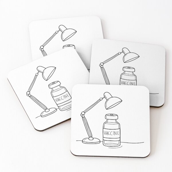 Item preview, A desk lamp shining over a single vaccine vial designed and sold by rasagamastore.