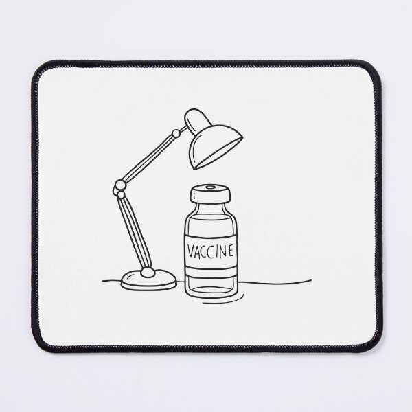 Item preview, A desk lamp shining over a single vaccine vial designed and sold by rasagamastore.