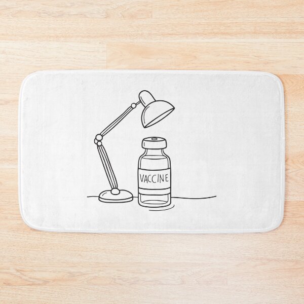 Item preview, A desk lamp shining over a single vaccine vial designed and sold by rasagamastore.