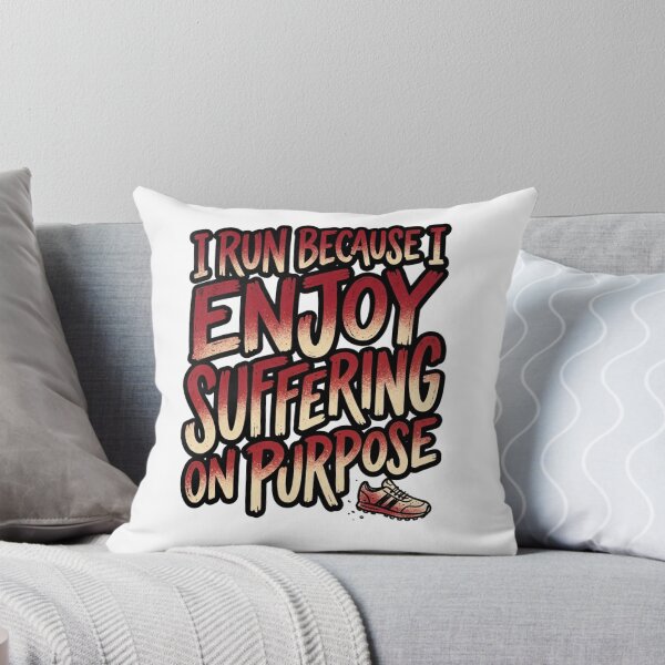 Item preview, I Run Because I Enjoy Suffering Funny Runner Quote designed and sold by StickVerse by Owais.