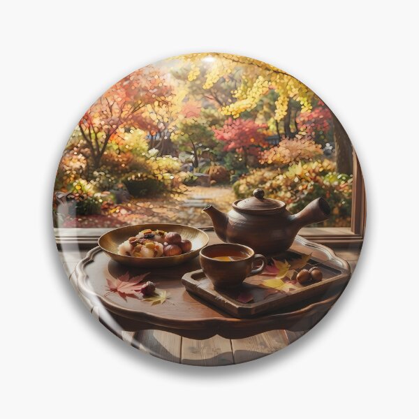Item preview, Cozy Autumn Afternoon in a Traditional Hanok with Maple Leaves and Tea Art designed and sold by SOOstudio73.