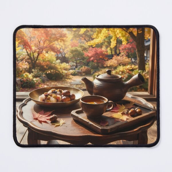 Item preview, Cozy Autumn Afternoon in a Traditional Hanok with Maple Leaves and Tea Art designed and sold by SOOstudio73.