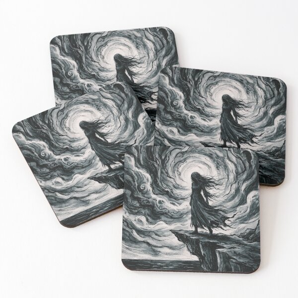 Item preview, Norwegian Witch Cliff Storm Nordic Gothic Art designed and sold by NorwegianWitch.