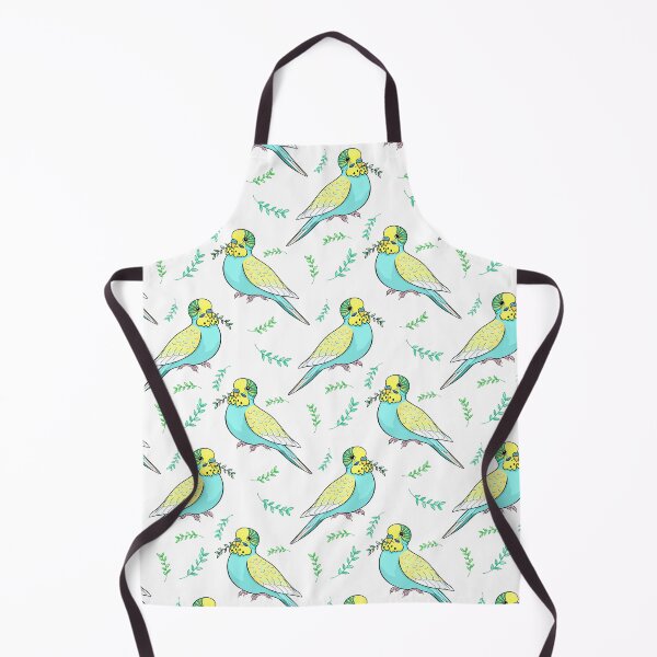 Item preview, Cute Budgie with Green Twig in Beak Art designed and sold by OrPolly.
