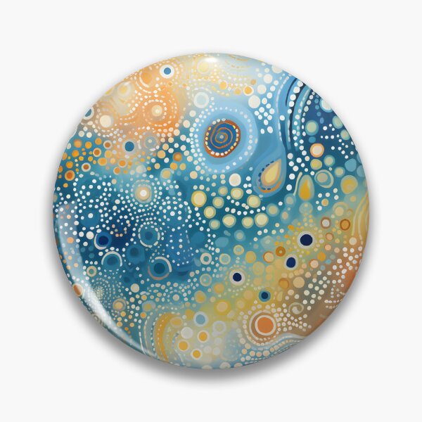 Item preview, Aboriginal Inspired Dot Art - With Turquoise Amber Wave designed and sold by GrinGalore.