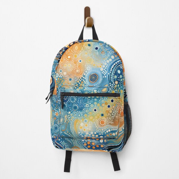Item preview, Aboriginal Inspired Dot Art - With Turquoise Amber Wave designed and sold by GrinGalore.