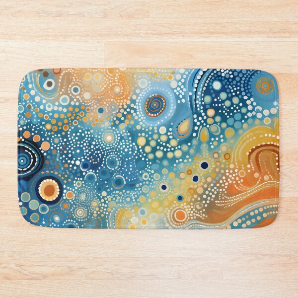 Item preview, Aboriginal Inspired Dot Art - With Turquoise Amber Wave designed and sold by GrinGalore.