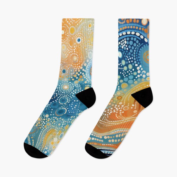 Item preview, Aboriginal Inspired Dot Art - With Turquoise Amber Wave designed and sold by GrinGalore.