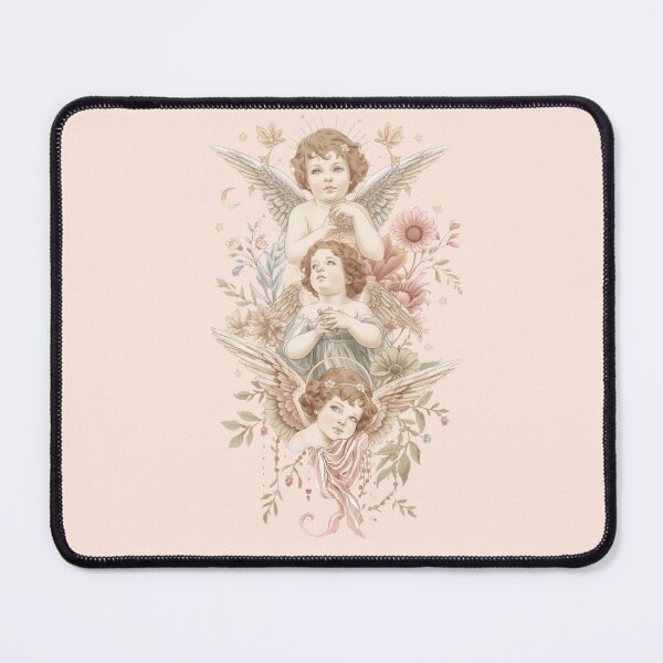 Item preview, Vintage Cherub Angels Pastel Floral Art designed and sold by Skyrocketz.