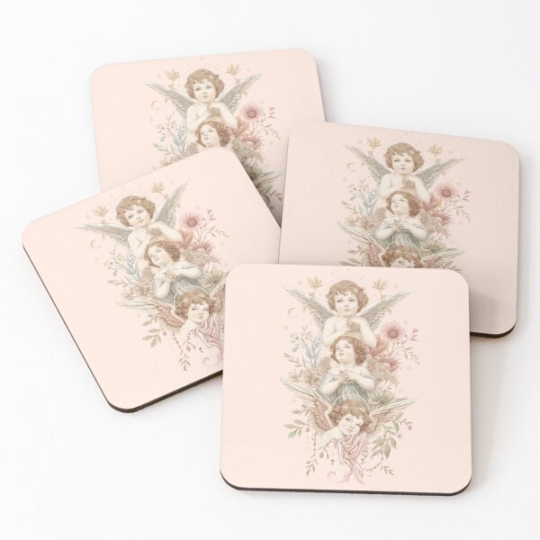 Artikelvorschau, Vintage-Cherub-Engel-Pastellblumenkunst entworfen und verkauft von Skyrocketz.