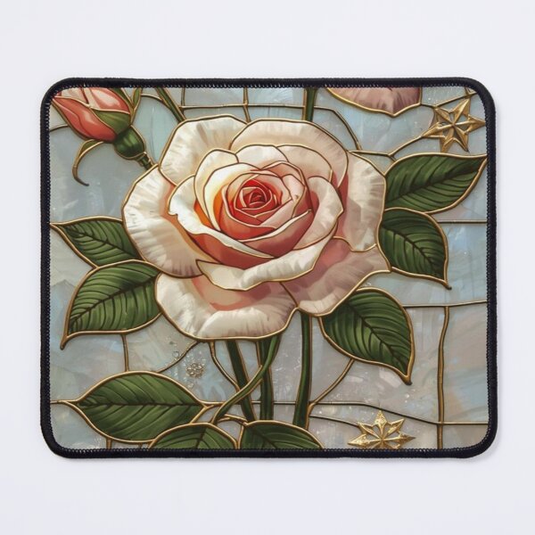 Item preview, Pink roses, golden stained glass, celestial designed and sold by BriSher.