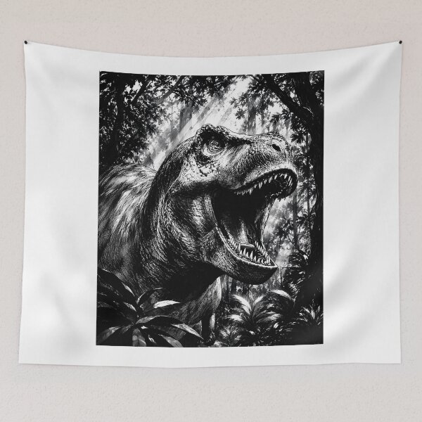 Item preview, T-Rex roaming through the forest  designed and sold by Island Art Studios.