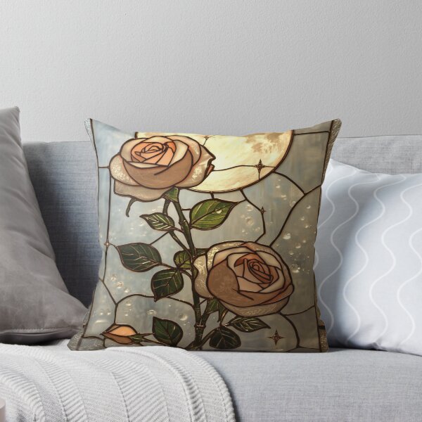 Item preview, Pink roses, golden stained glass, celestial designed and sold by BriSher.
