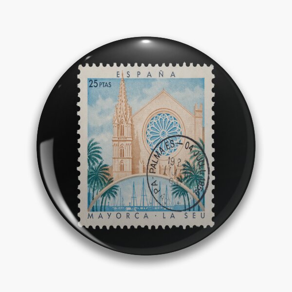 Item preview, Palma Cathedral Majorca Gothic Harbor Stamp Sticker designed and sold by stickercuffs.