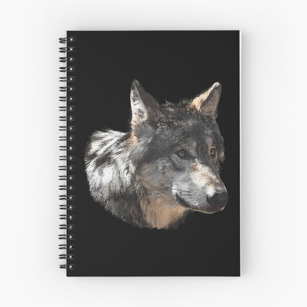 Item preview, Wolf head side canvas pattern, beautiful animal prints, pretty wolves designed and sold by Kirei-Lily.