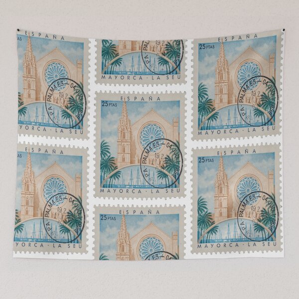 Item preview, Palma Cathedral Majorca Gothic Harbor Stamp Sticker designed and sold by stickercuffs.