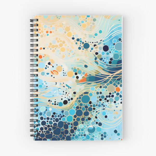 Item preview, Aboriginal Inspired Dot Art - With Aqua Cream Waves designed and sold by GrinGalore.