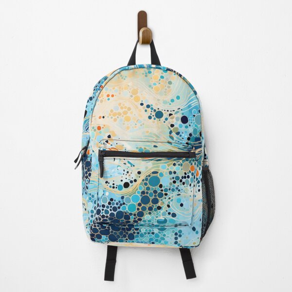 Item preview, Aboriginal Inspired Dot Art - With Aqua Cream Waves designed and sold by GrinGalore.