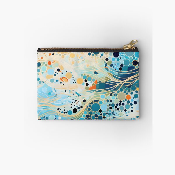 Item preview, Aboriginal Inspired Dot Art - With Aqua Cream Waves designed and sold by GrinGalore.