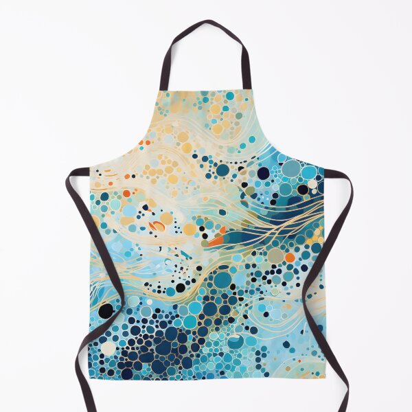 Item preview, Aboriginal Inspired Dot Art - With Aqua Cream Waves designed and sold by GrinGalore.