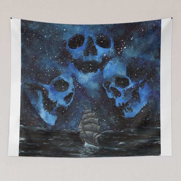 Item preview, Haunted Clipper Ship nautical skull art designed and sold by MarkADArt.
