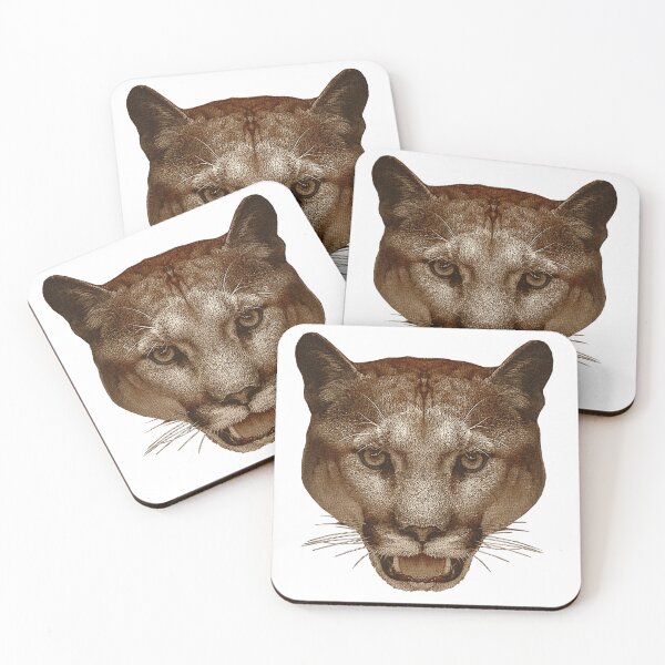 Item preview, Mountain lion face canvas optics, cool big cat photos, beautiful animal motifs designed and sold by Kirei-Lily.