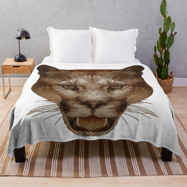 Item preview, Mountain lion face canvas optics, cool big cat photos, beautiful animal motifs designed and sold by Kirei-Lily.